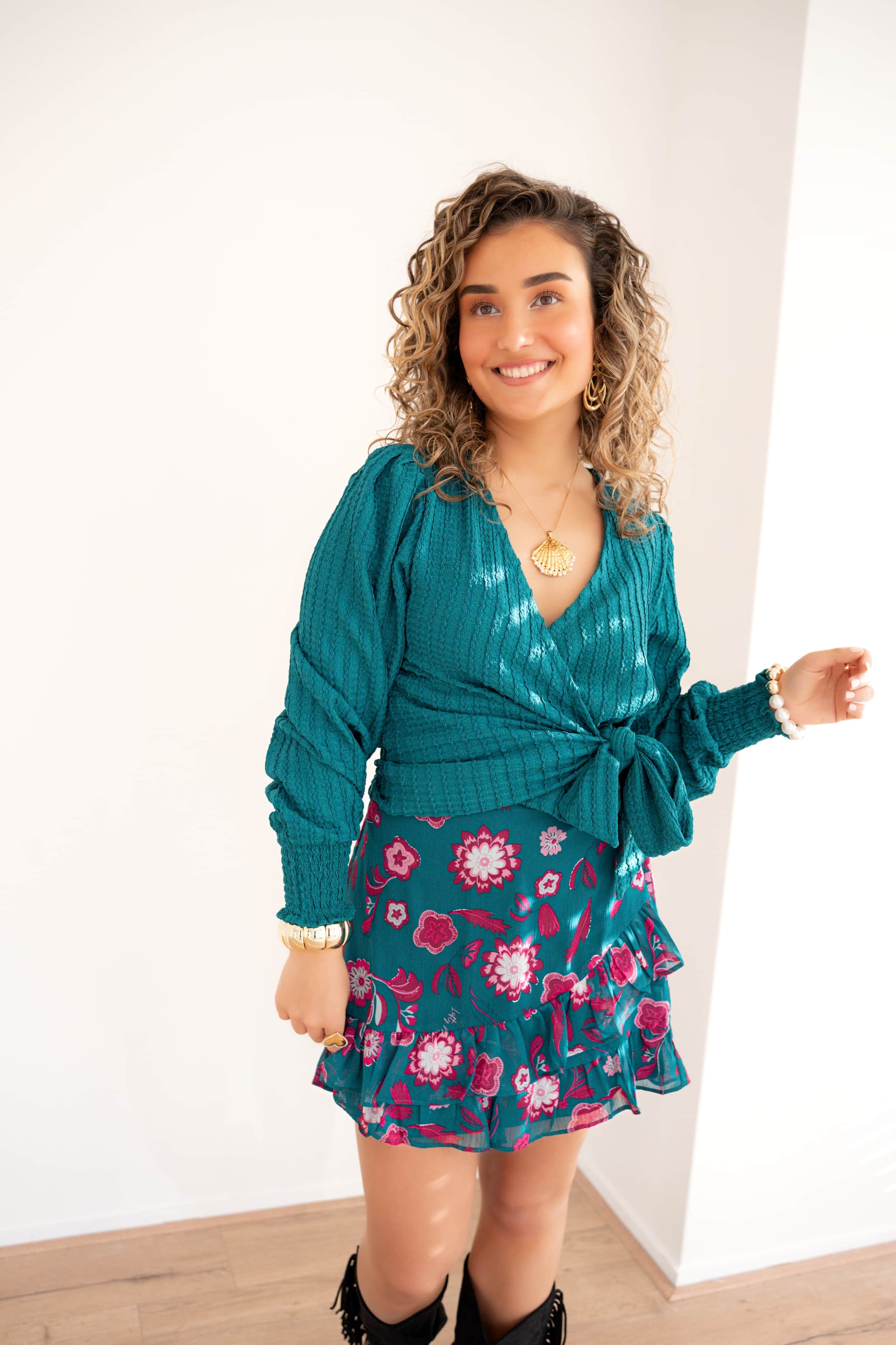 Lofty Manner Top Cirelle Teal - Afbeelding 4