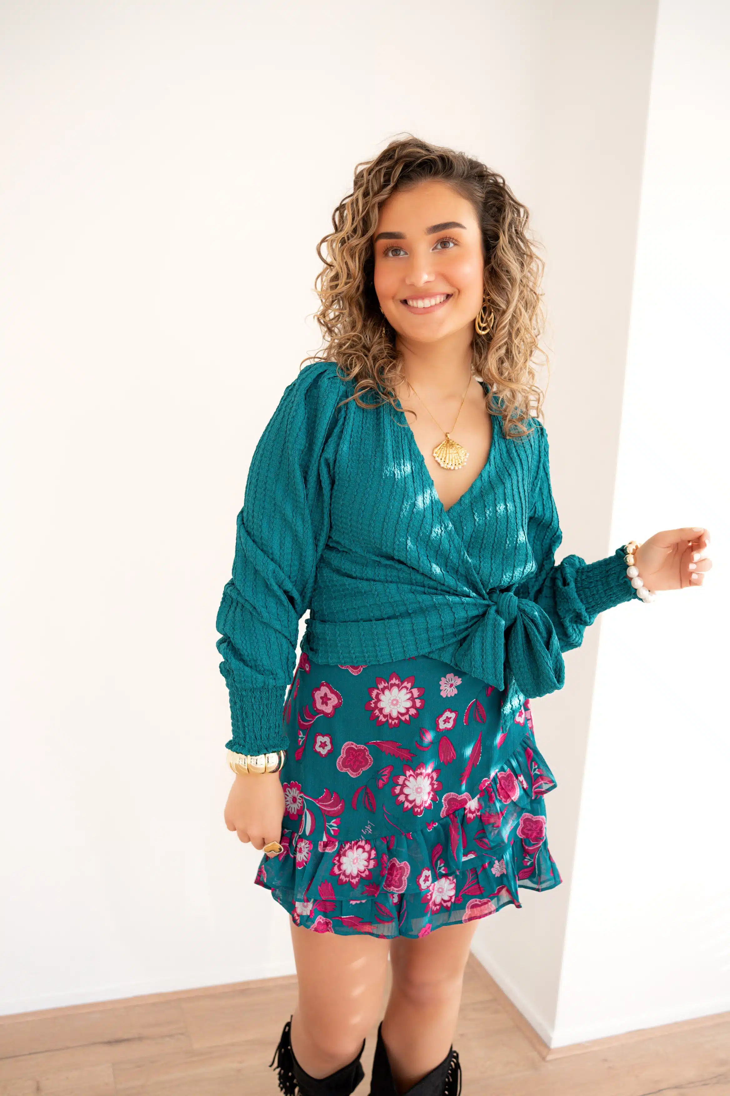 Lofty Manner Top Cirelle Teal - Afbeelding 4