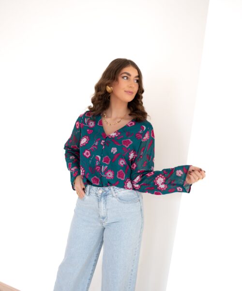 Alternative view of Lofty Manner Blouse Meva Silver Flower