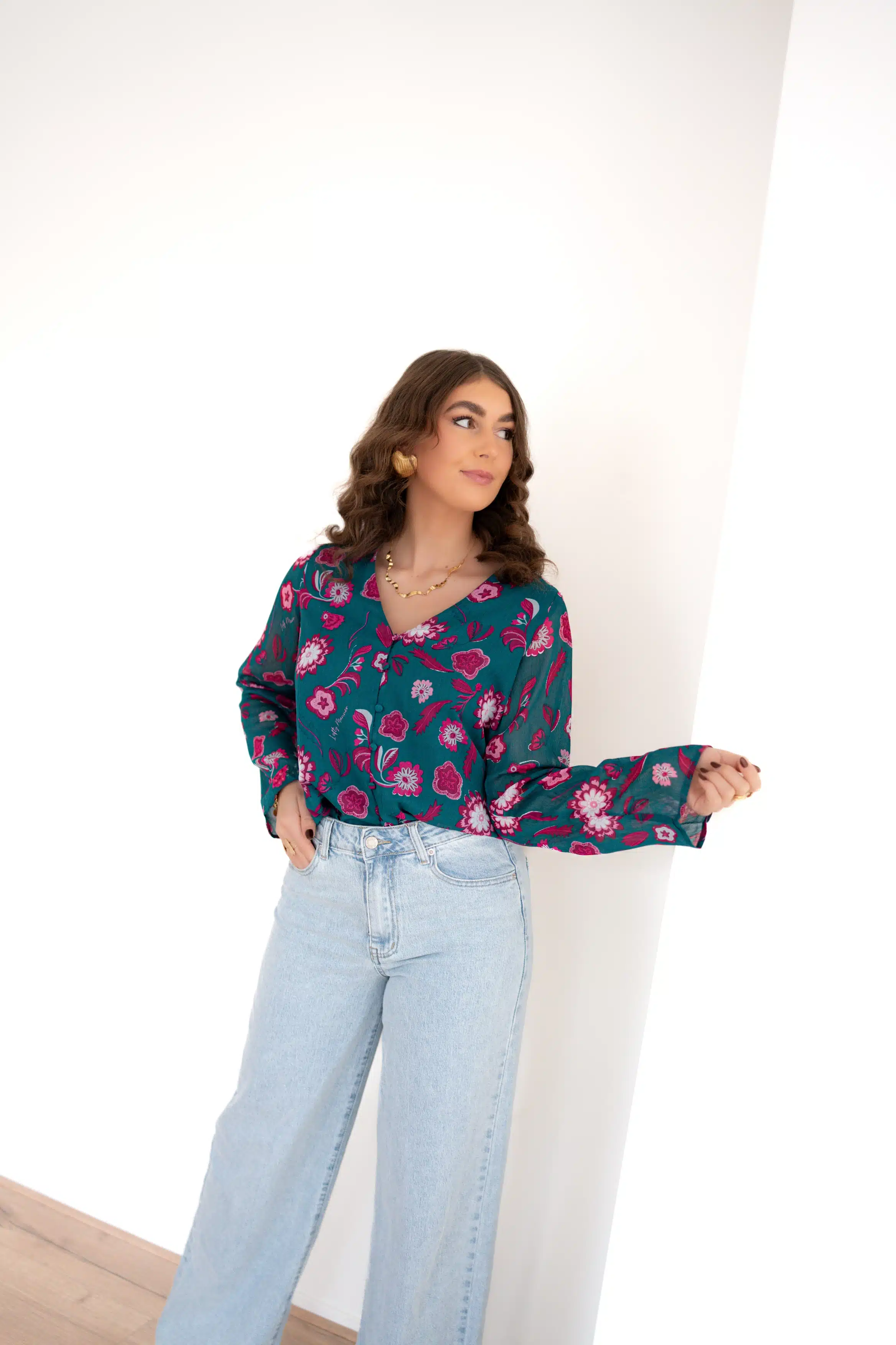 Lofty Manner Blouse Meva Silver Flower - Afbeelding 2