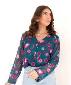 Lofty Manner Blouse Meva Silver Flower
