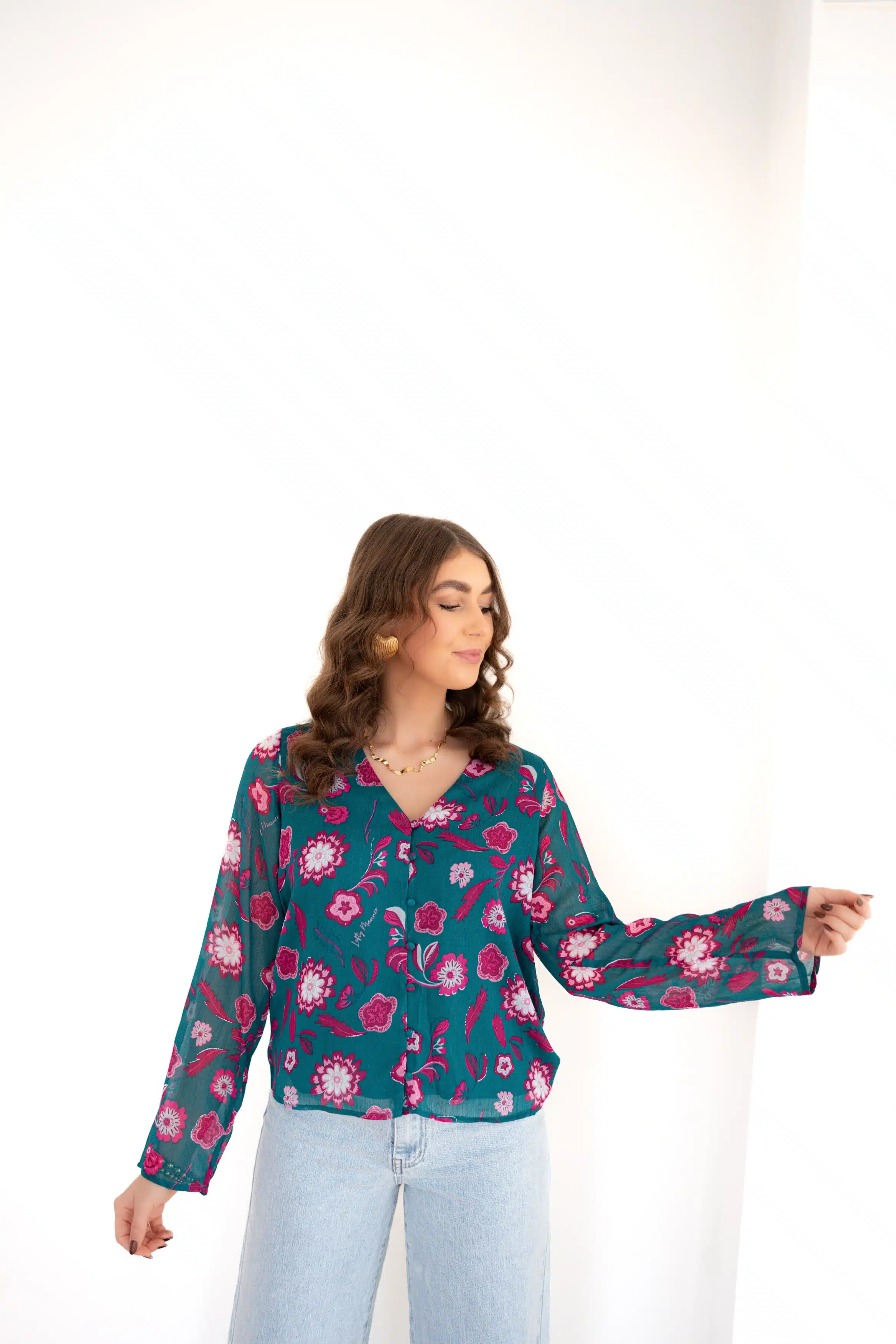 Lofty Manner Blouse Meva Silver Flower - Afbeelding 4