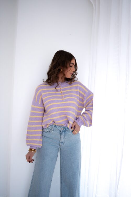 Alternative view of Julia Sweater Heart Detail Lila Yellow .