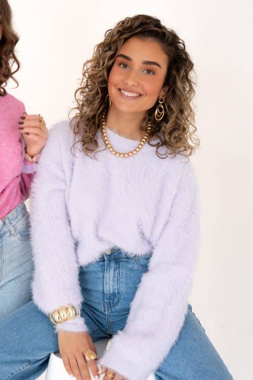 Alternative view of Yennie Fluffy Sweater Lila *