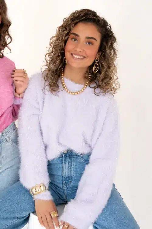 Alternative view of Yennie Fluffy Sweater Lila *