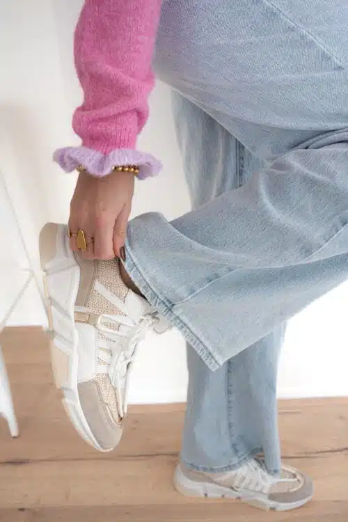 Dwrs Los Angeles Raffia Sand Champagne Sneakers