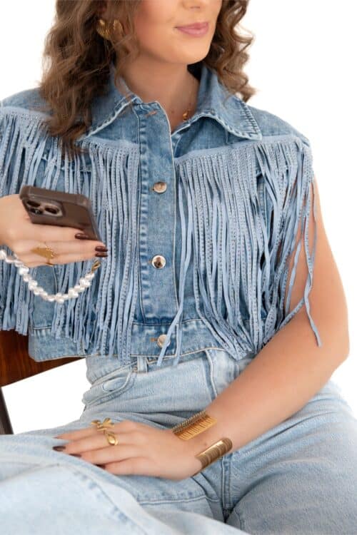 Alternative view of Tess Jeans Gilet Franje *