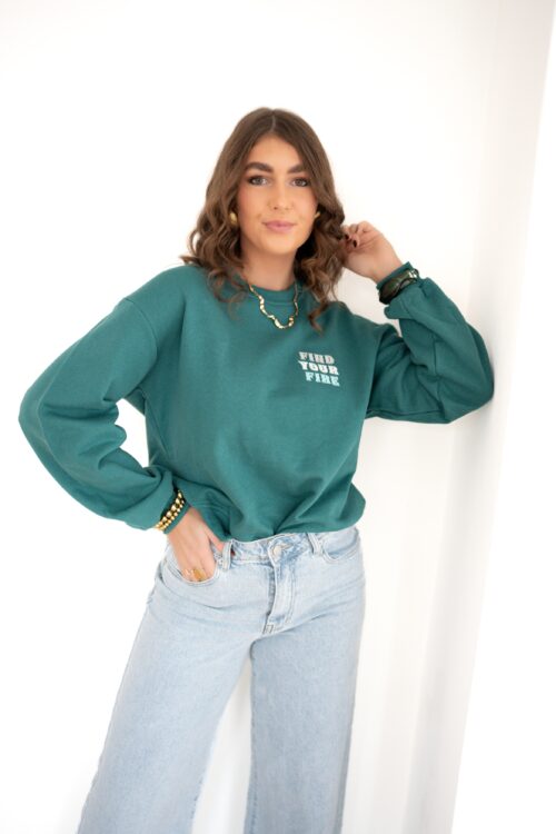 Alternative view of Lofty Manner Sweater Brinley Teal