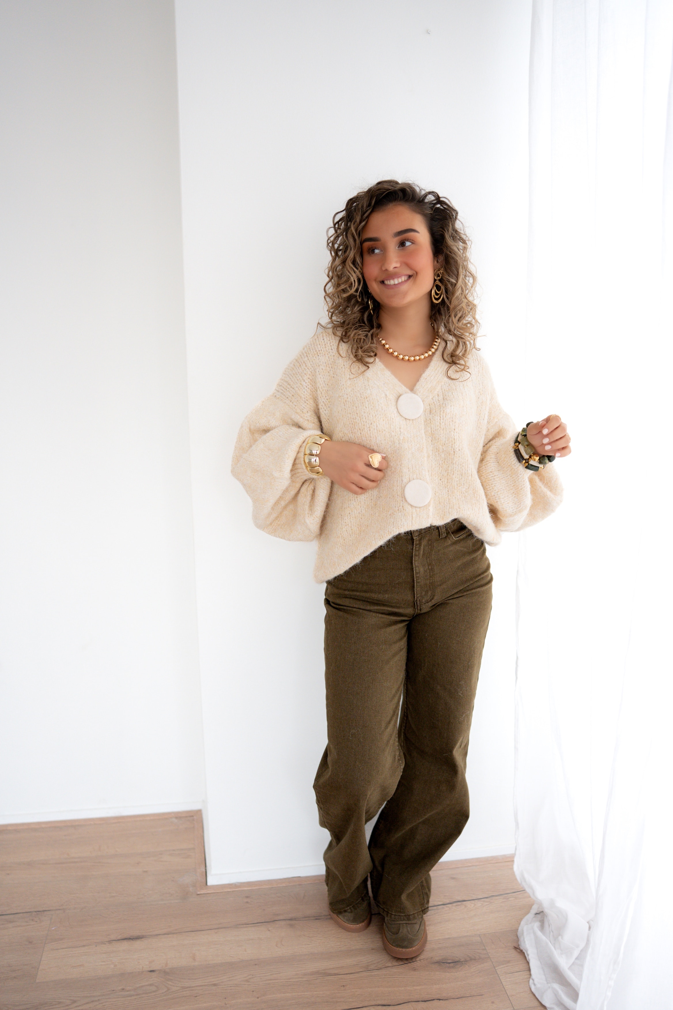 Noor Cardigan Beige . - Afbeelding 3