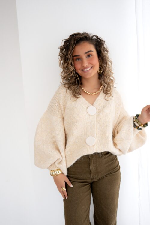 Alternative view of Noor Cardigan Beige .