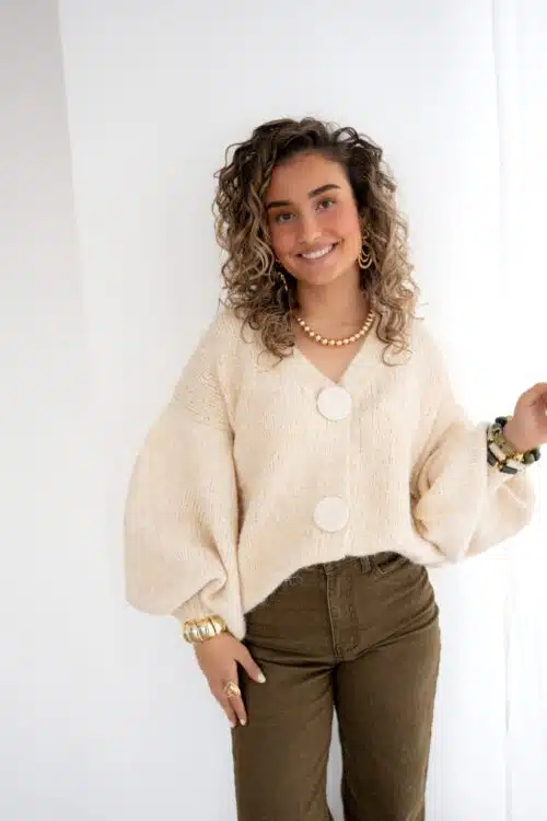 Alternative view of Noor Cardigan Beige .