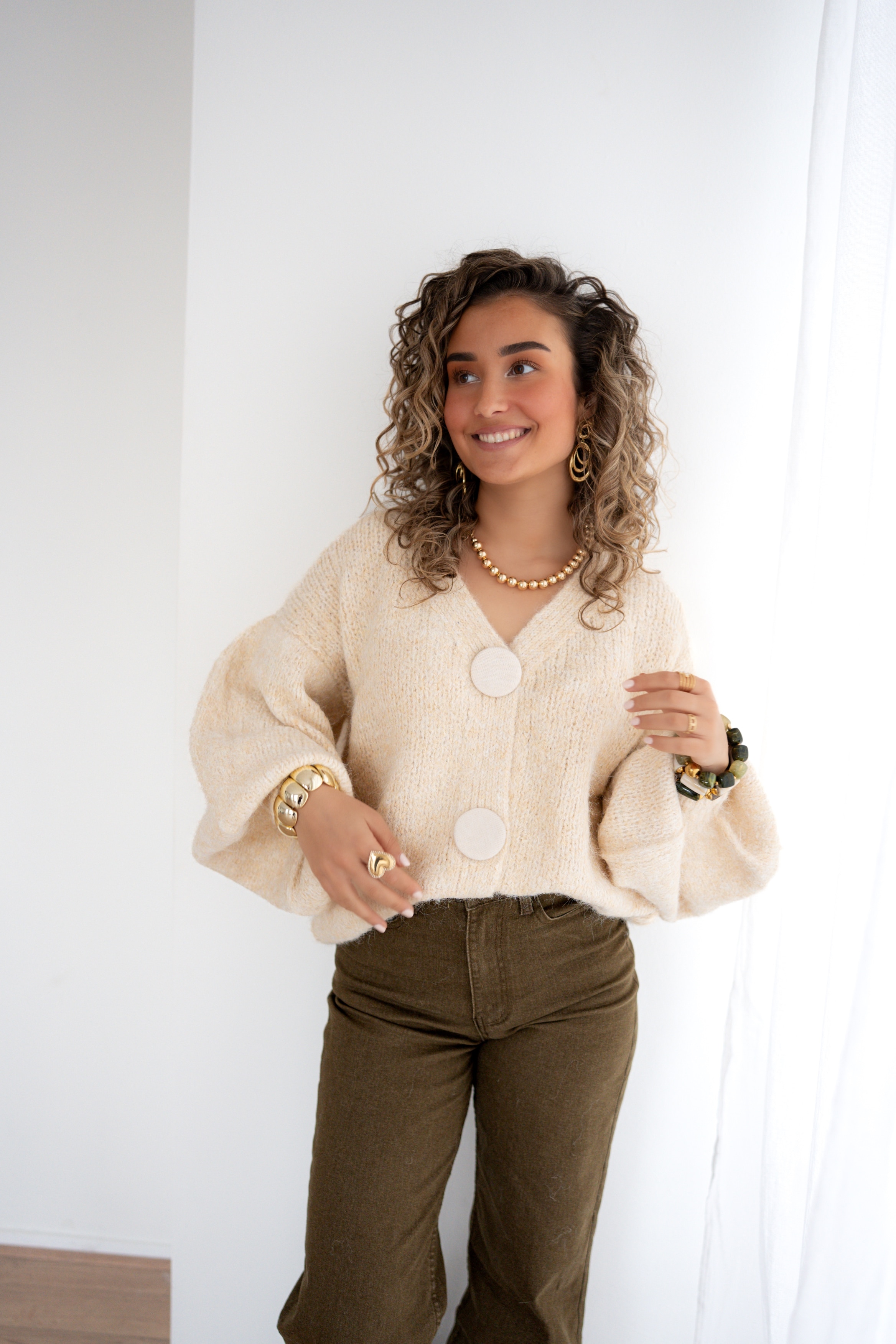 Noor Cardigan Beige . - Afbeelding 6