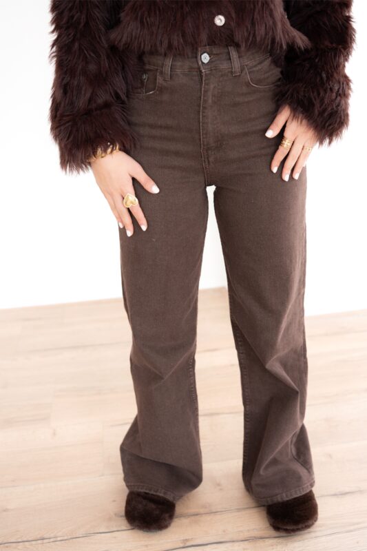 Julie Wide Leg Jeans Choco 7172