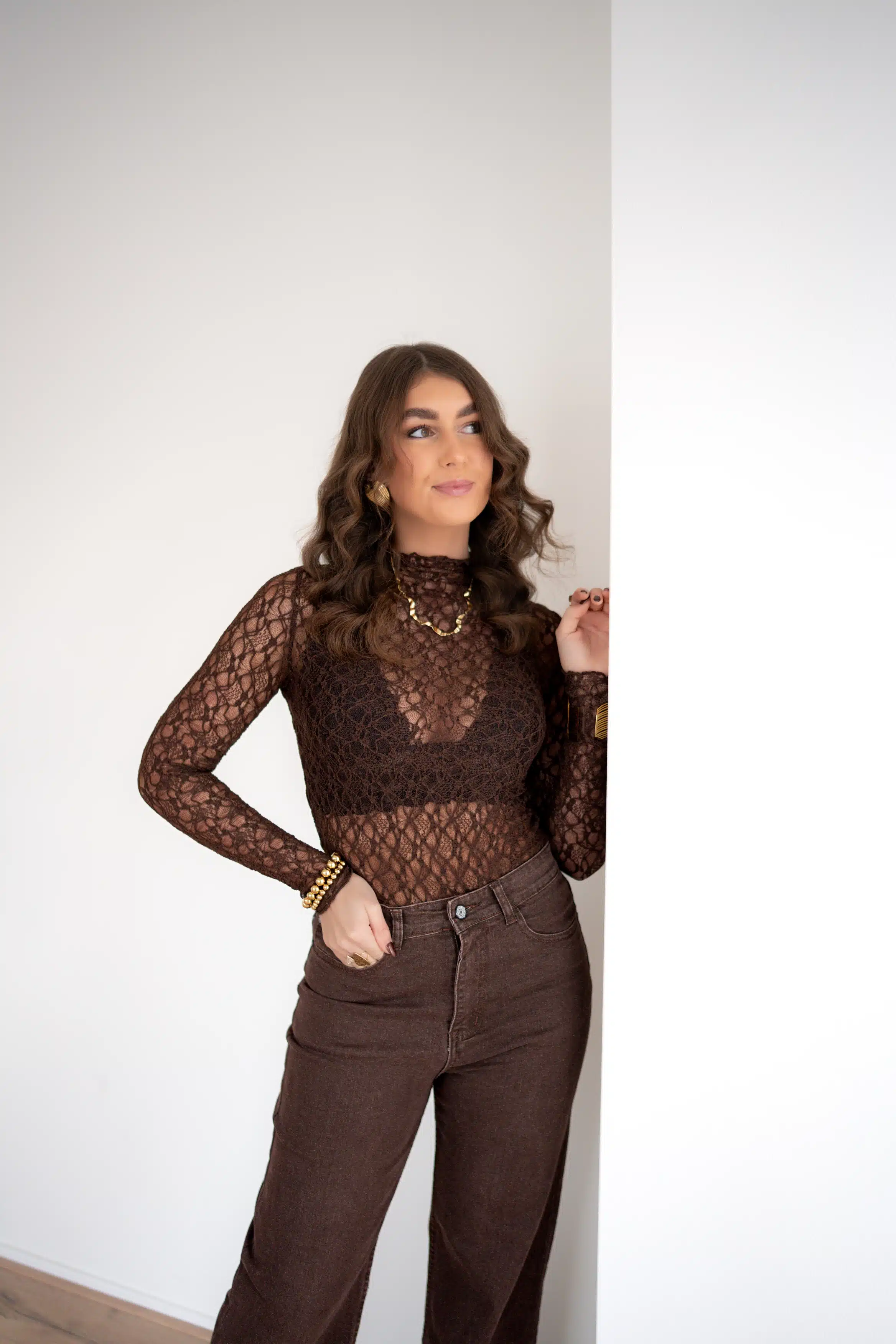 Flo Mesh Top Brown - - Afbeelding 5
