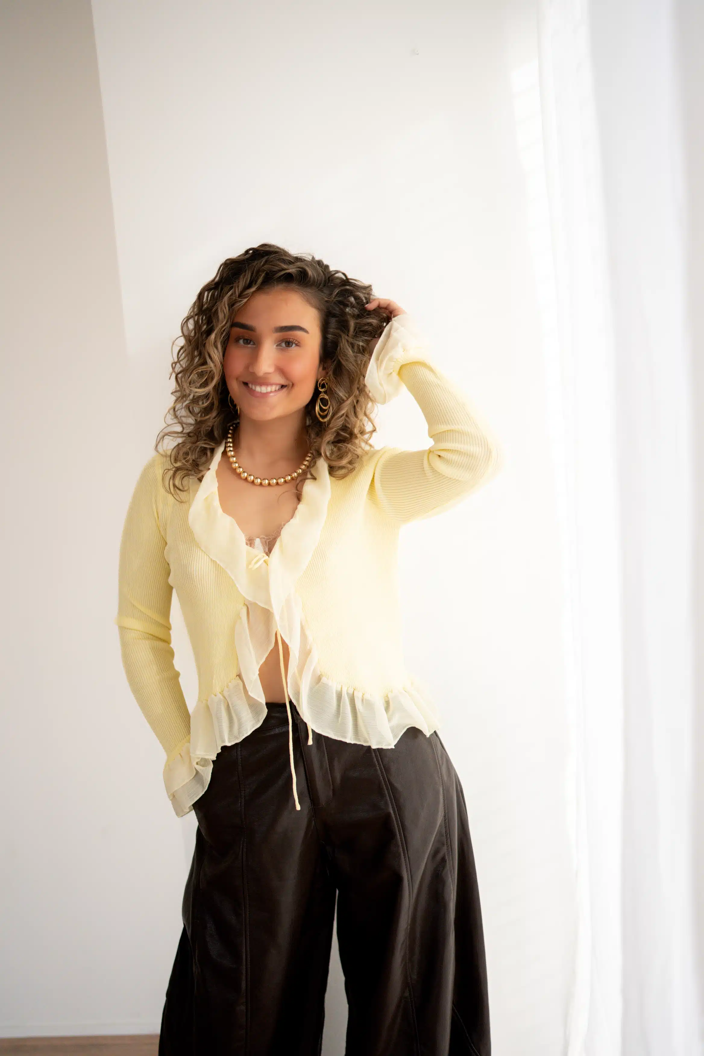 Jomy Cardigan Yellow | - Afbeelding 4