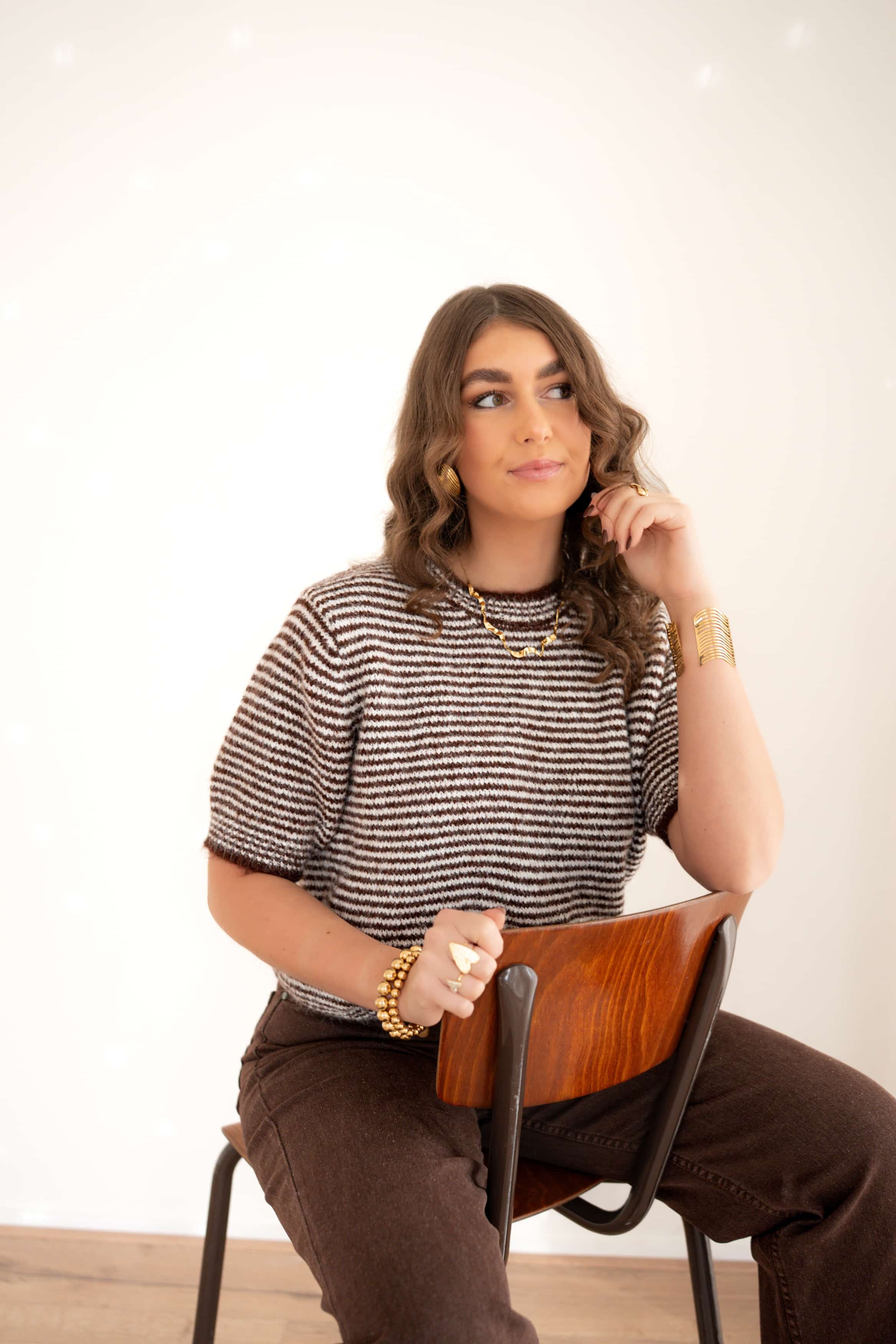 Suus Striped Sweater Brown ~ - Afbeelding 4