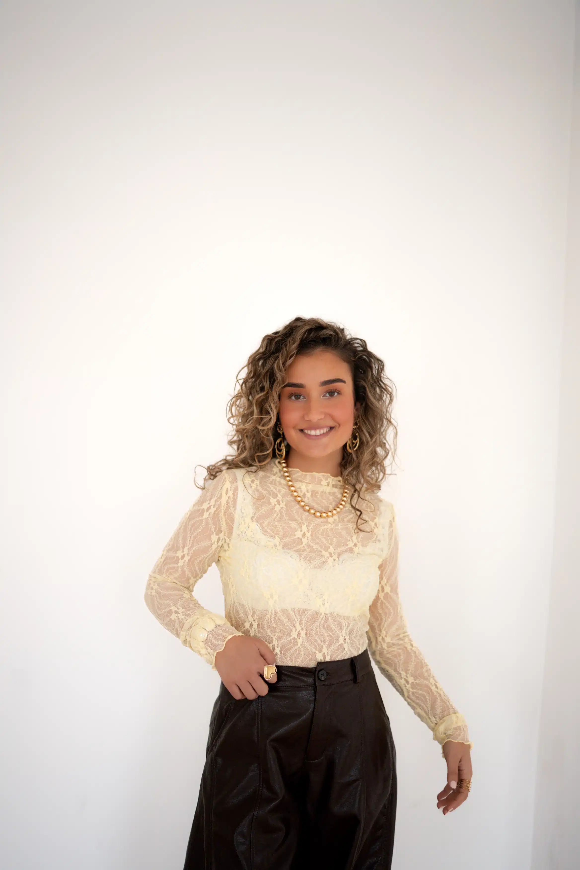 Jill Mesh Top Yellow ^ - Afbeelding 2