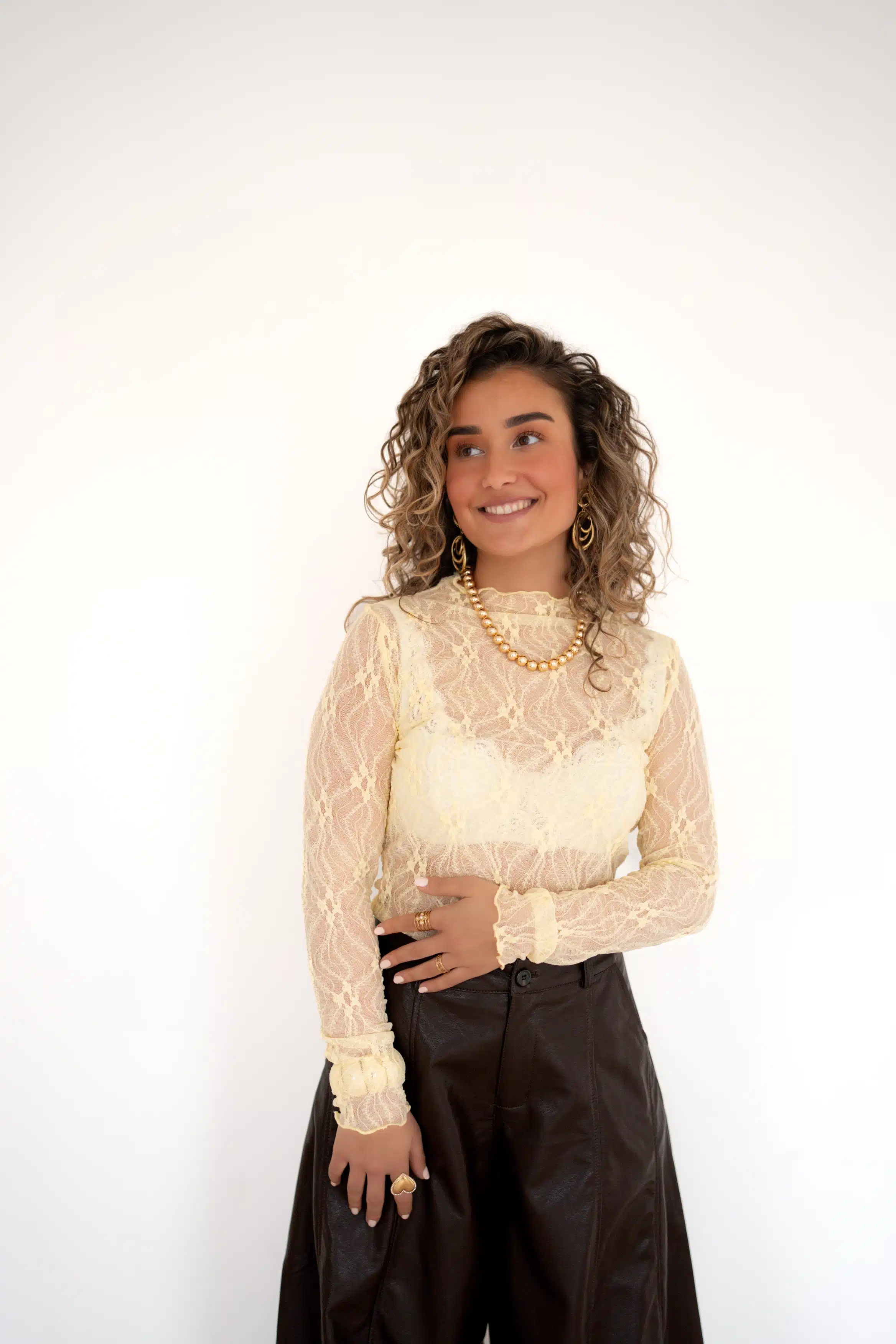 Jill Mesh Top Yellow ^ - Afbeelding 3