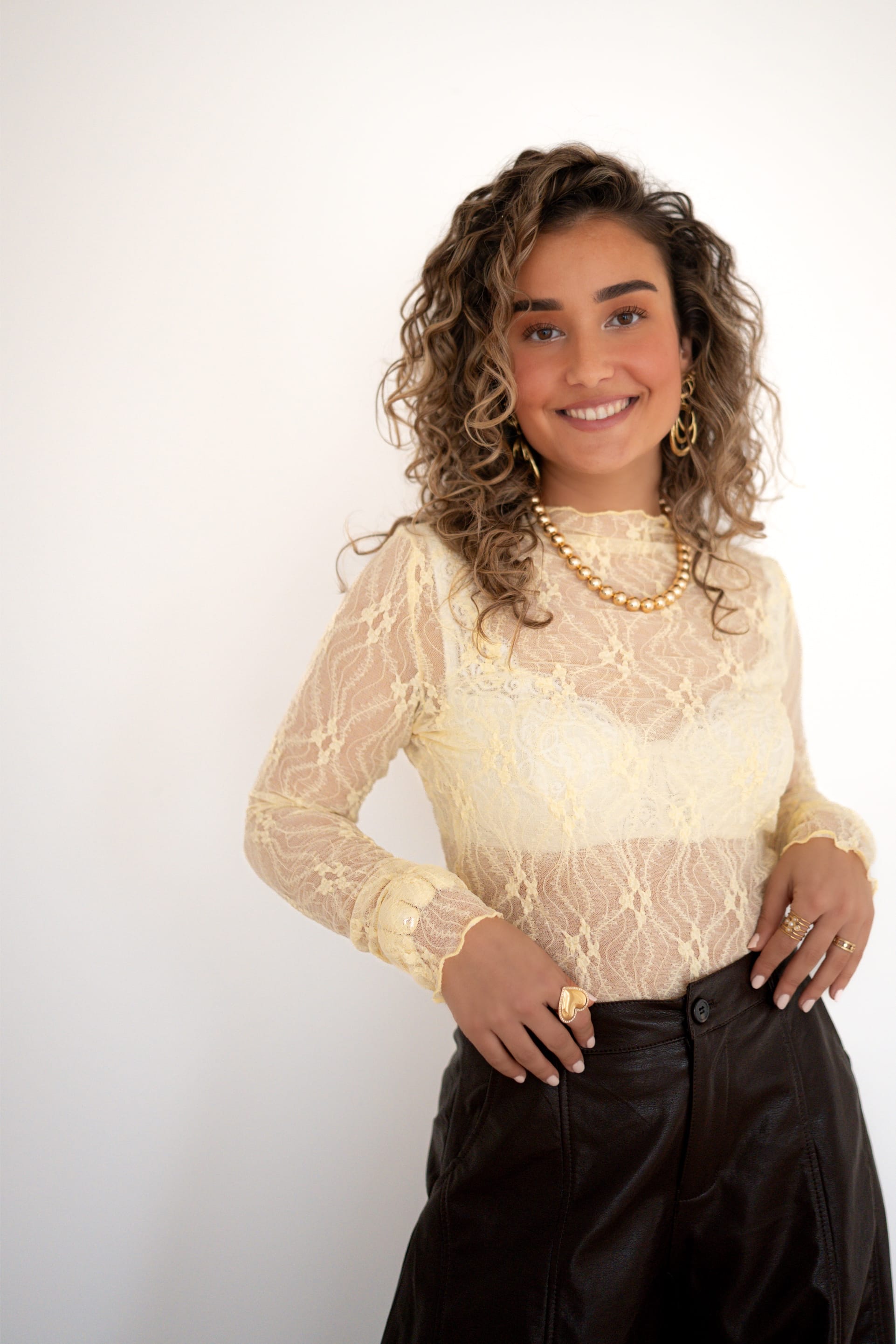 Jill Mesh Top Yellow ^