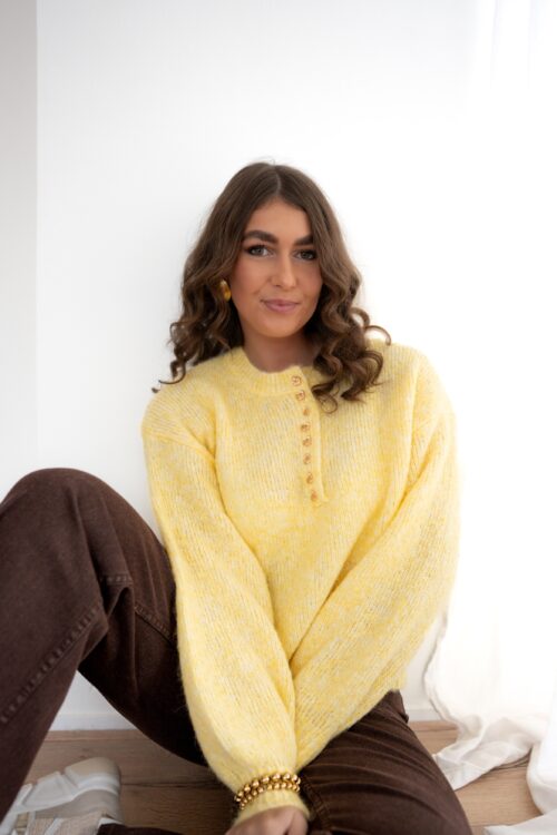 Julia Sweater Heart Detail Yellow |