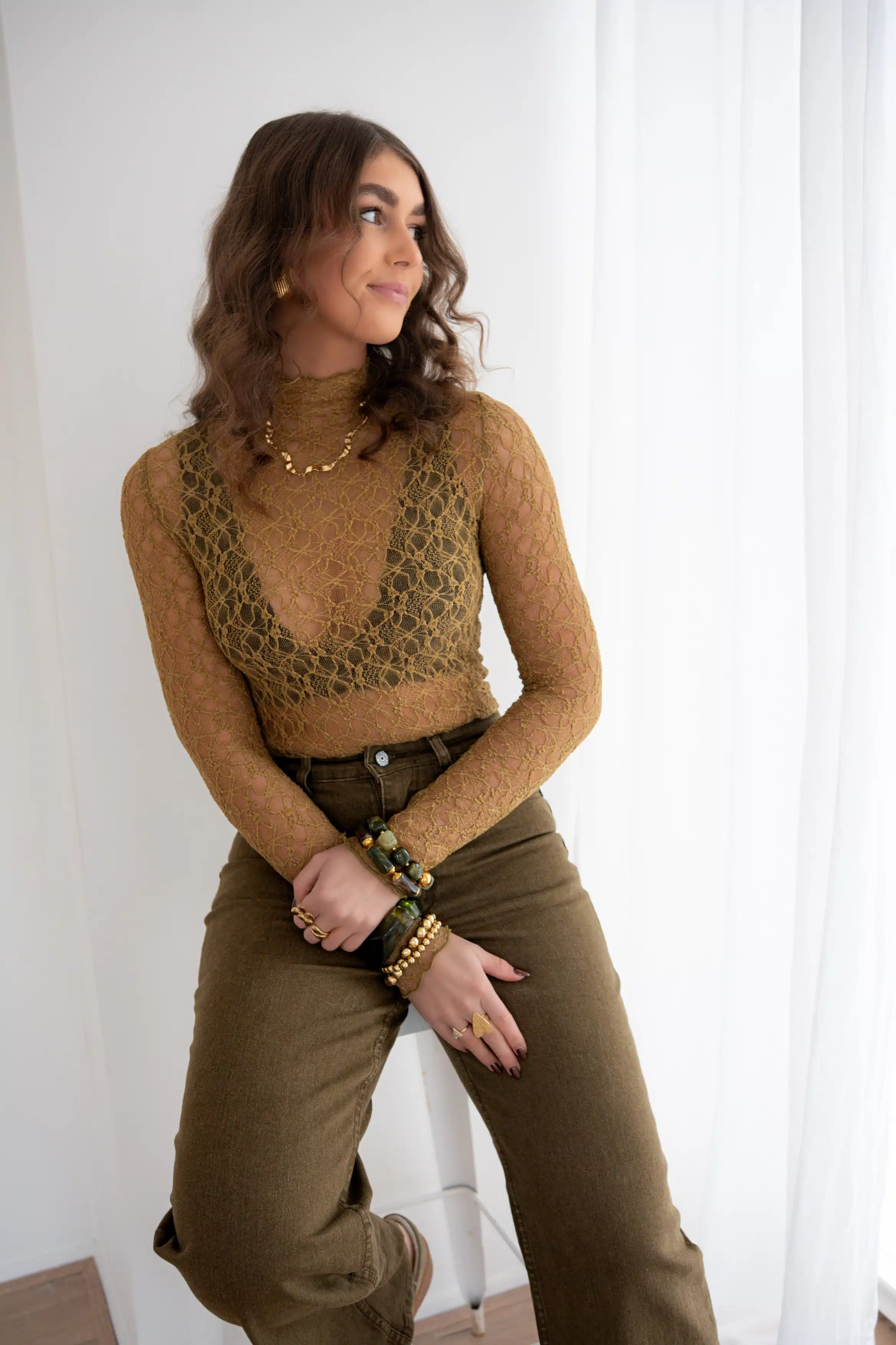 Flo Mesh Top Olive ^ - Afbeelding 5
