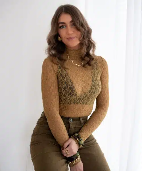 Flo Mesh Top Olive ^