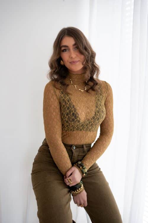 Flo Mesh Top Olive ^