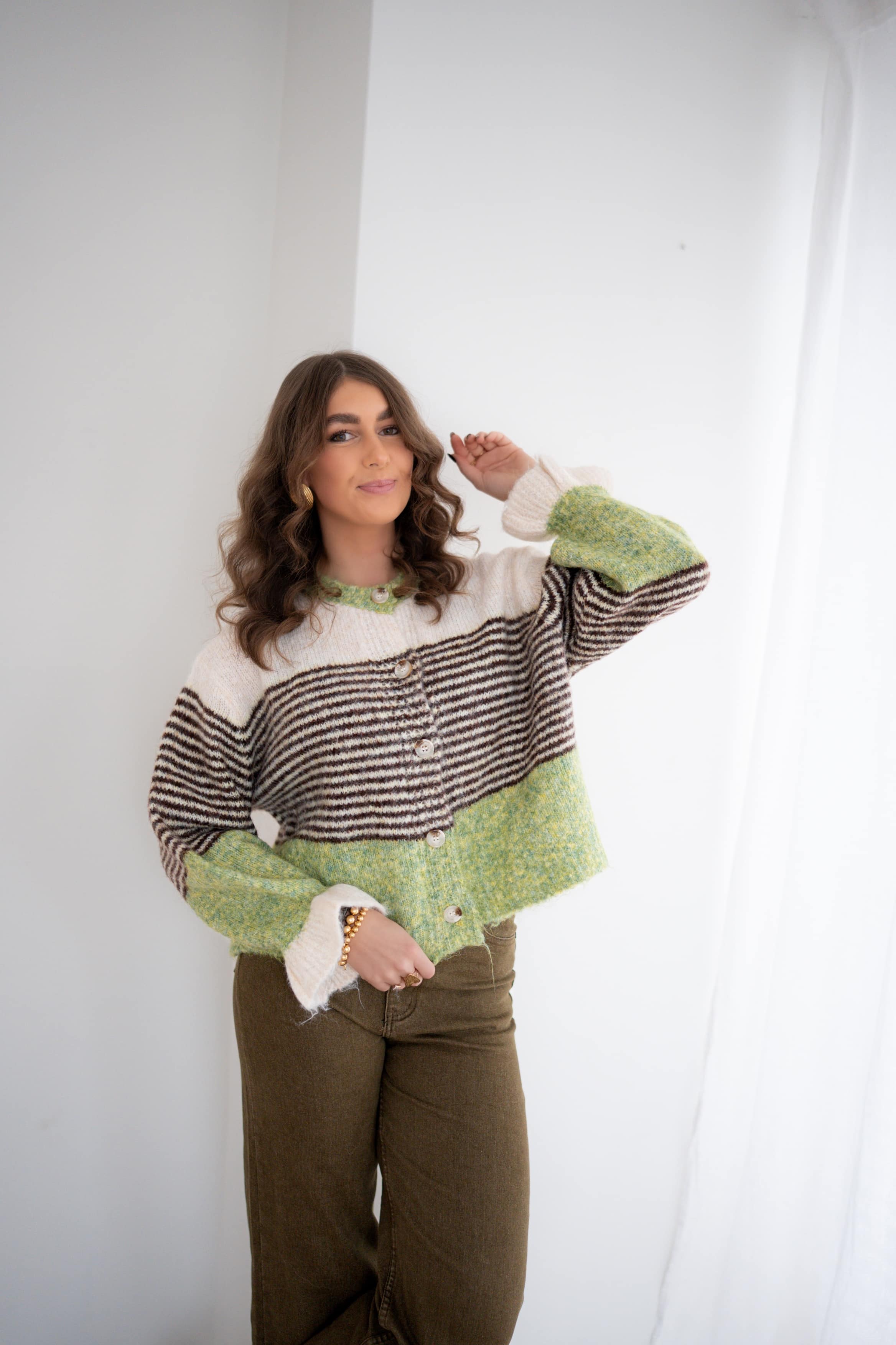 Nika Cardigan Multi Green # - Afbeelding 6