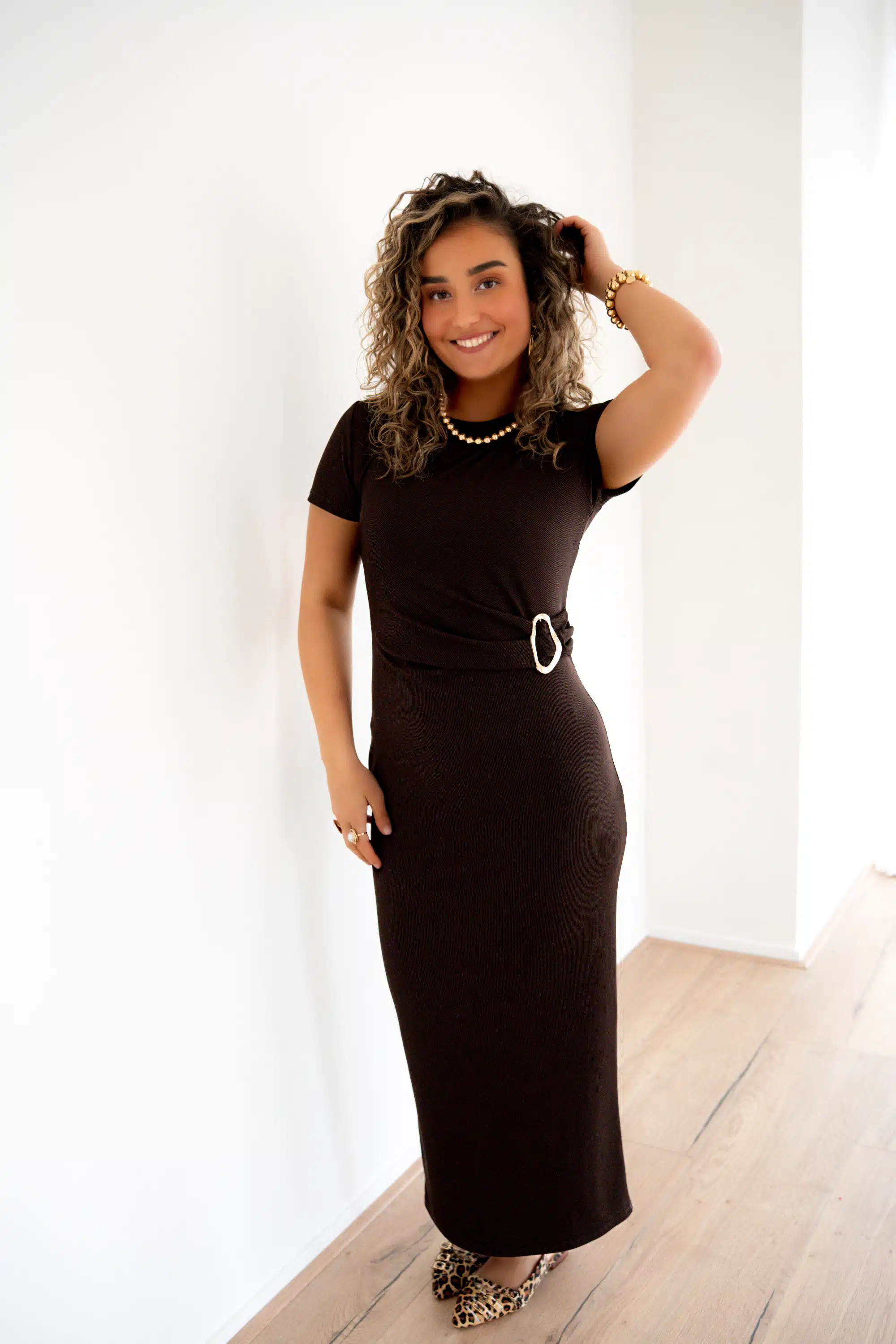 Dilan Dress Brown - Afbeelding 3