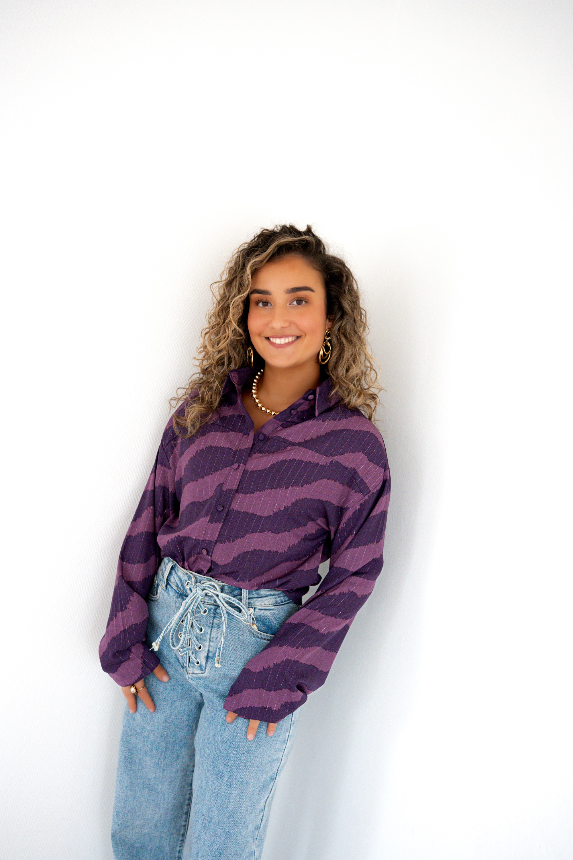 Lofty Manner Blouse Tova Purple Faded