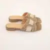 Babouche Sandal G-Joni-162 Taupe Beige Gold