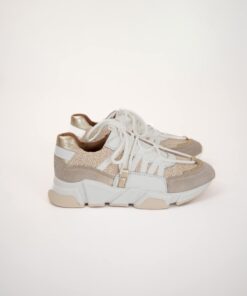 Dwrs Los Angeles Raffia Sand Champagne Sneakers