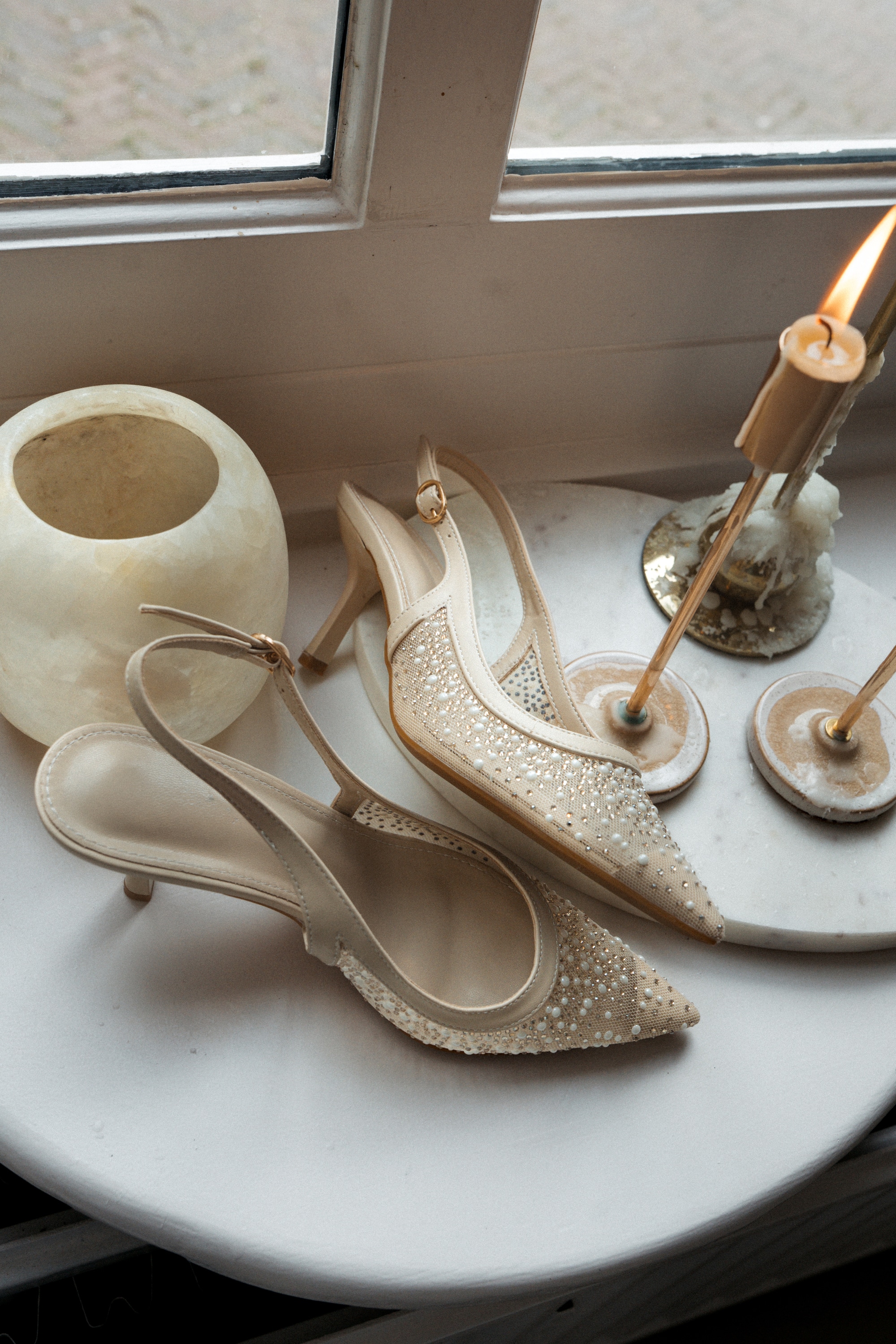 Jola Heels Sparkling Pearls Beige - Afbeelding 5