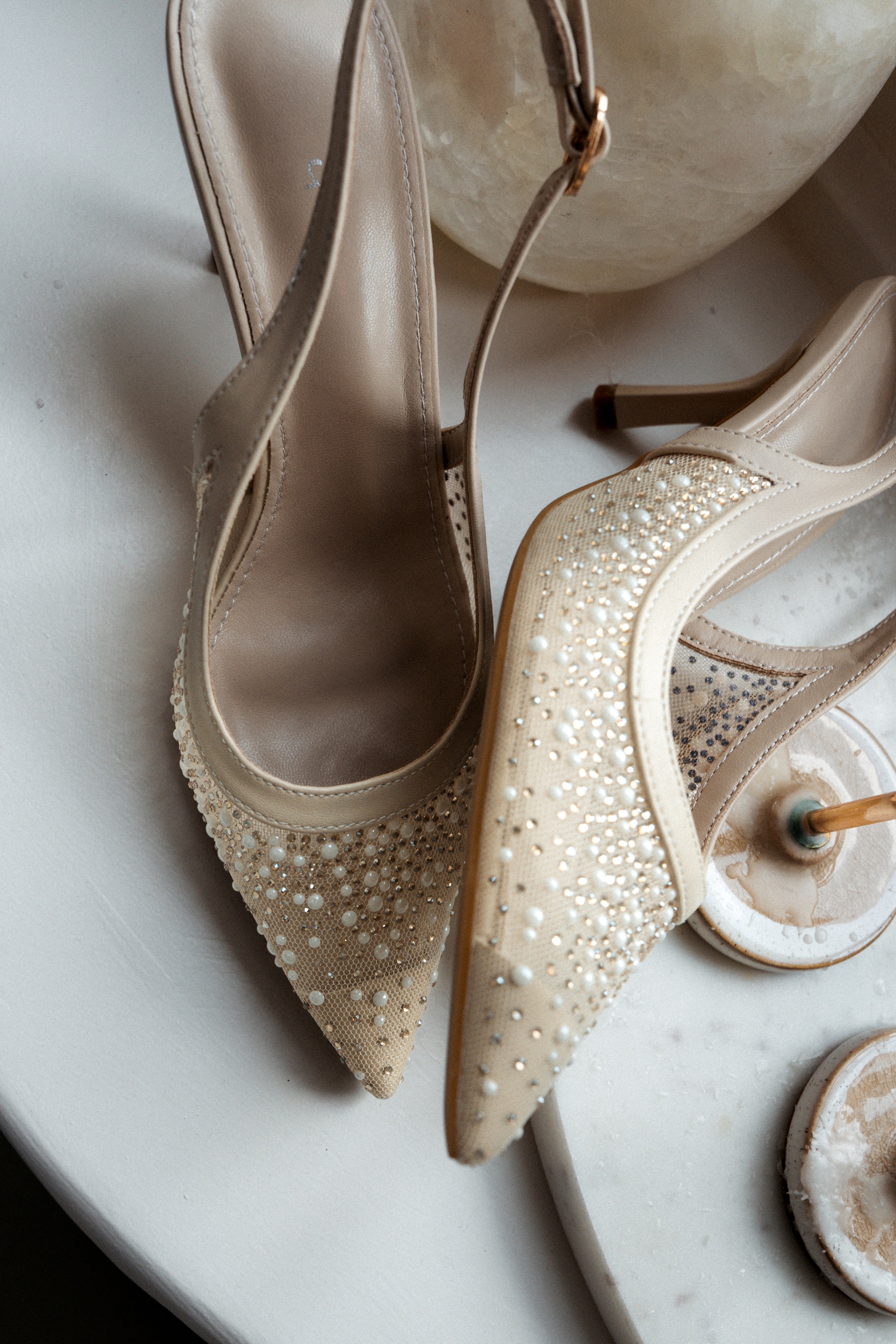 Jola Heels Sparkling Pearls Beige - Afbeelding 4