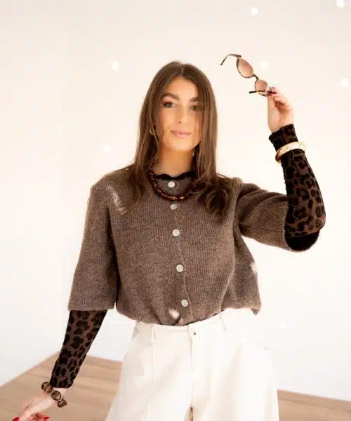 Bo Button Sweater Taupe