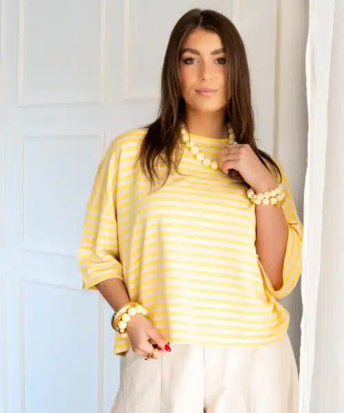Alternative view of Syna Stripe Shirt Yellow Beige