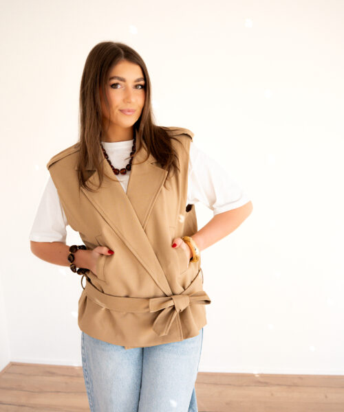 Alternative view of Trench Gilet Taupe *