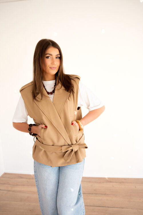Alternative view of Trench Gilet Taupe *