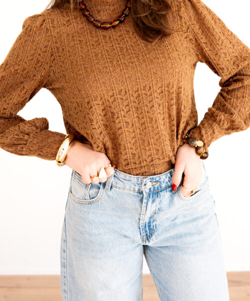 Alternative view of Cato Blouse Choco .
