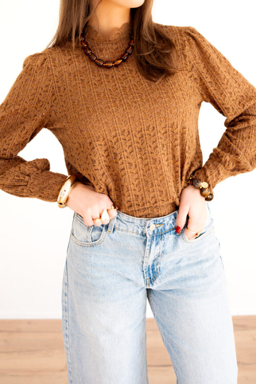 Alternative view of Cato Blouse Choco .