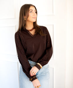 Mi Piace Top Lace Espresso