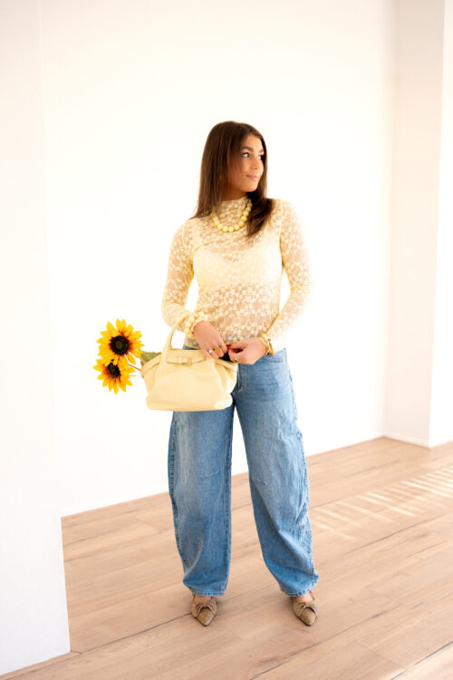 Alternative view of Rosa Mesh Top Yellow .