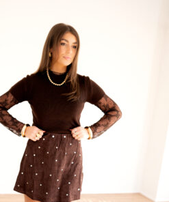 Alternative view of Puck Studs Skirt Brown *
