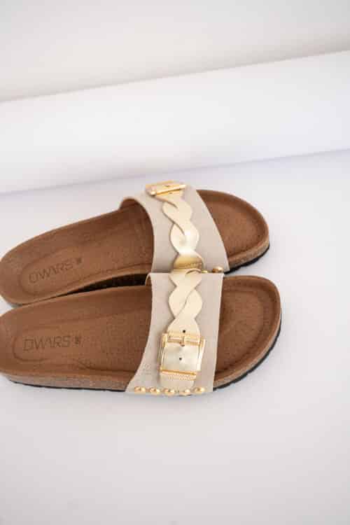 Dwrs Java Metallic Sand Champagne Sandal