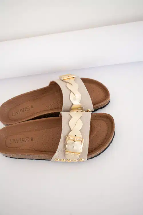 Dwrs Java Metallic Sand Champagne Sandal