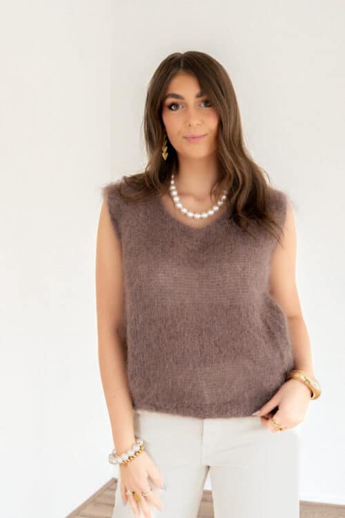 Alternative view of Mohair Spencer Light Brown