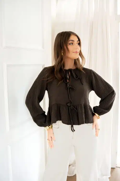 Peggy Blouse Brown