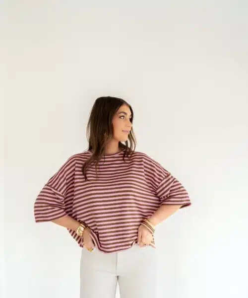 Alternative view of Syna Stripe Shirt Pink Brown