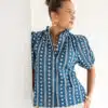 Dana Blouse Embroided Blue *