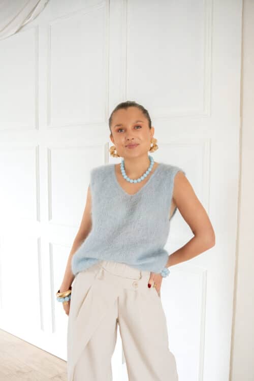 Alternative view of Mohair Spencer Light Blue